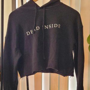 Drezo Dead Inside Cropped Hoodie